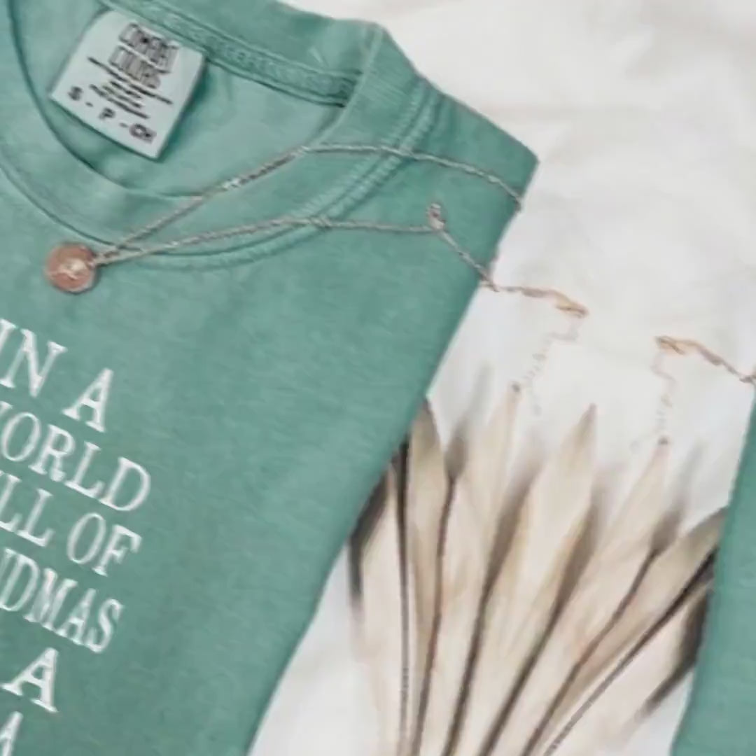 Personalized Nana Faux Patchwork T-Shirt, In A World Full Of Grandmas Be A Nana Tee, Mother's Day Gift for Grandma