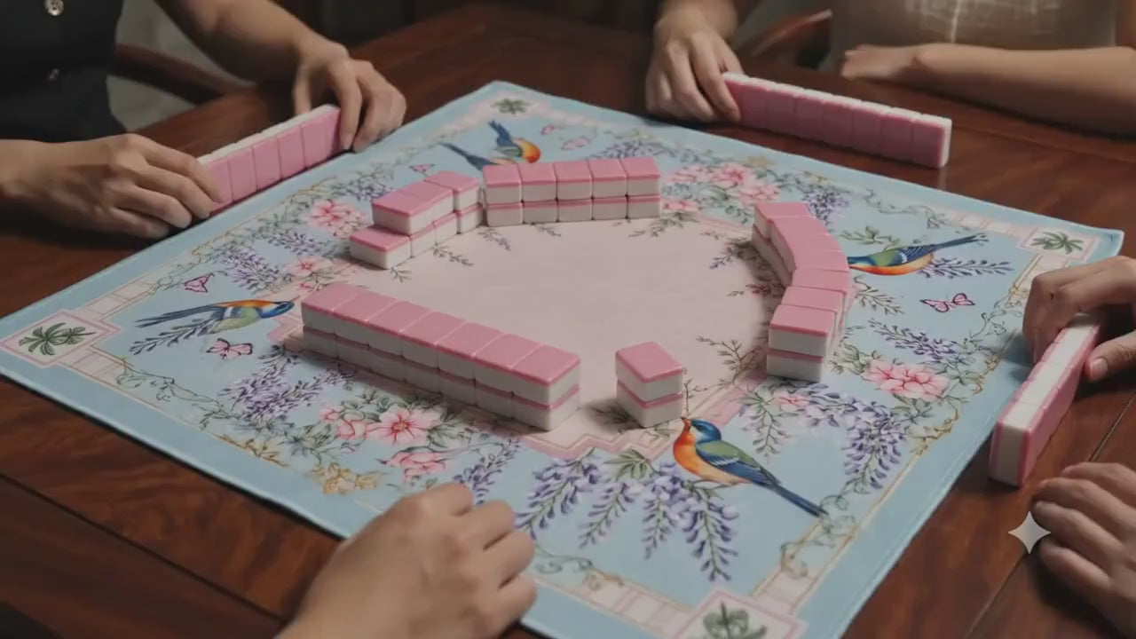 Beautiful Mahjong Playing Mat, Tranquil Koi Pond Scene, Water Lily Table Runner, Zen Artwork Game Pad