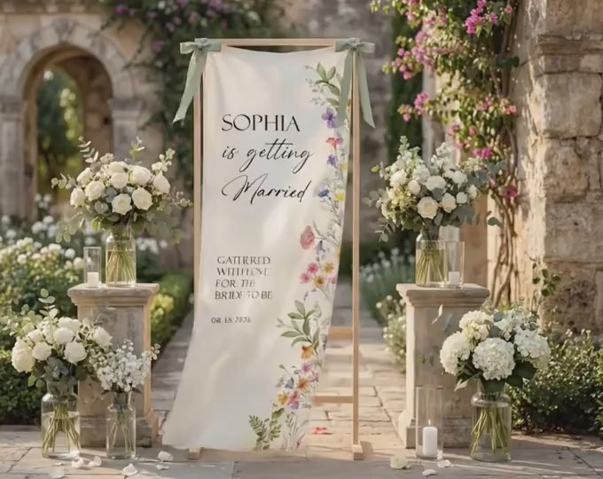 Custom Design Banner, Personalized Backdrop, Wedding Welcome Sign, Bridal Shower Banner