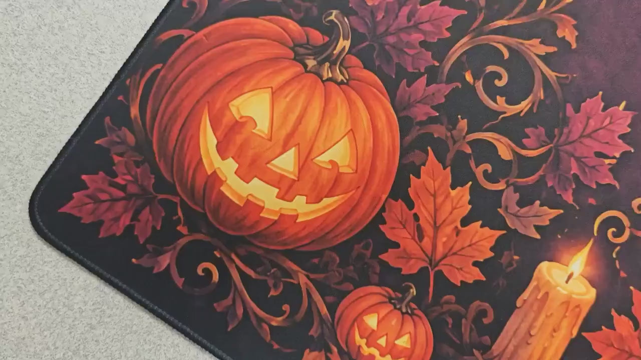 Halloween Mahjong Mat, Pumpkin Mah Jongg Table Mat, Spooky Autumn Game Mat, Gift for Mahjong Lovers