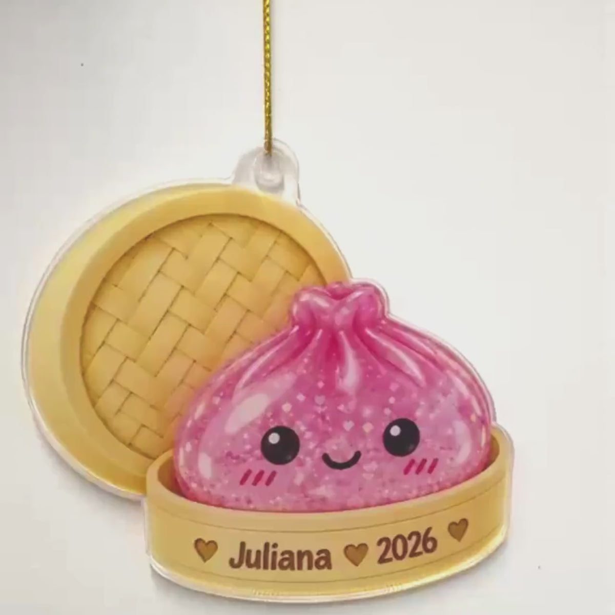 Squishy Ornament, Custom Name Dumpling Ornament, Cute Squishy Lover Gift, Kids Keepsake
