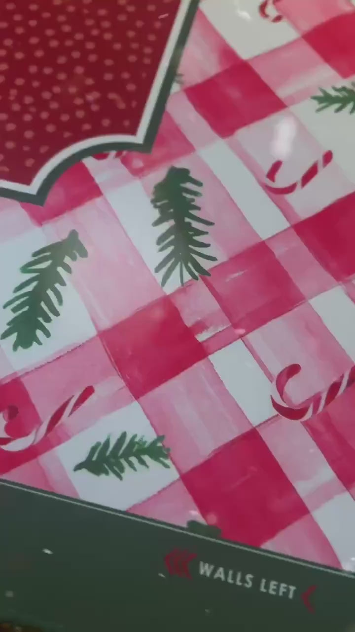 Candy Cane Lane Mahjong Mat, Holiday Mahjong Collection, Christmas Mahjong Mat, Red Gingham Mahjong Mat