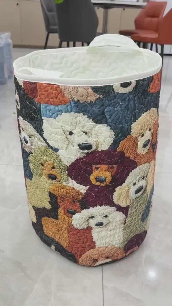 Personalized Bookish Cat Quilted Laundry Basket, Library Kitten Clothes Hamper, Pet Lover Gift