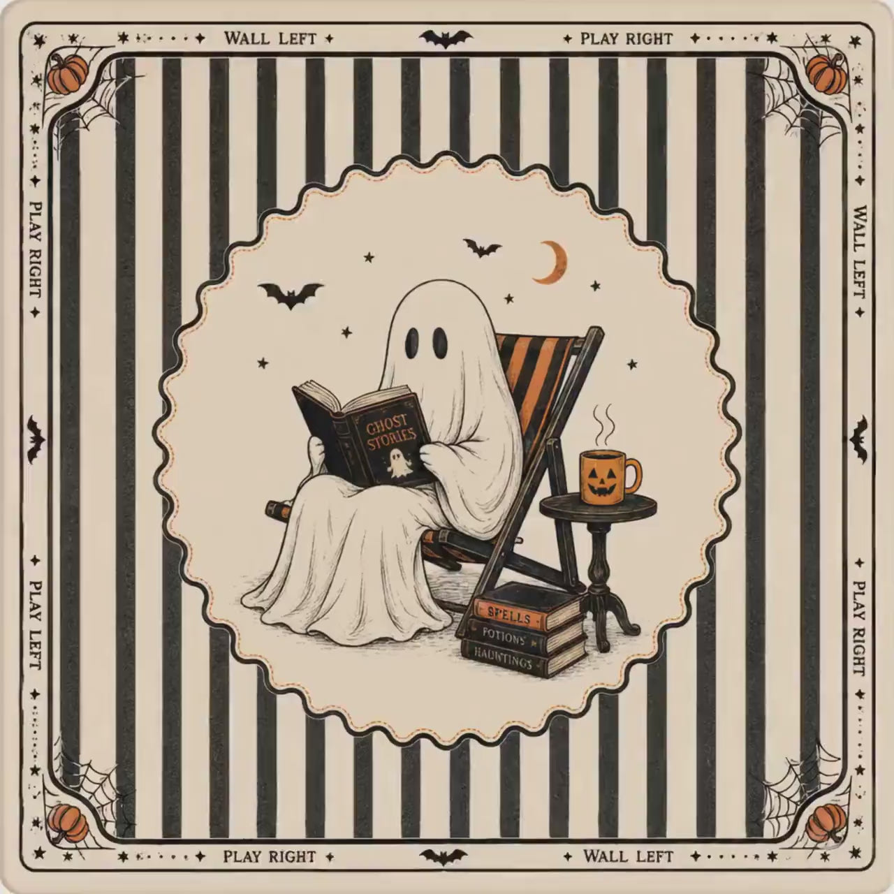 Halloween Mahjong Mat, Ghost Mahjong Gift, Halloween Gift for Mahjong Players