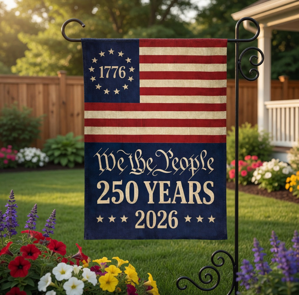 We The People 250 Years Garden Flag, 2026 Semiquincentennial Decor