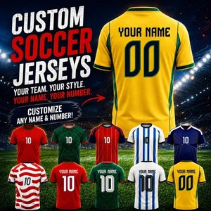 Custom Soccer Jersey Personalized Name Number Logo