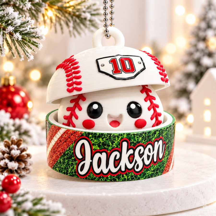 Custom Baseball Cute Dumpling, Personalized 3D Baseball Fidget Toy, Christmas Gift for Kids