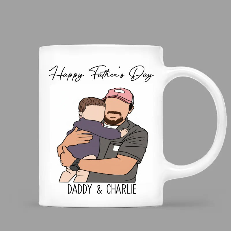 Faceless Portrait Style Best Dad Ever - Personalized Mug - Father's Day Gift For Dad, Husband