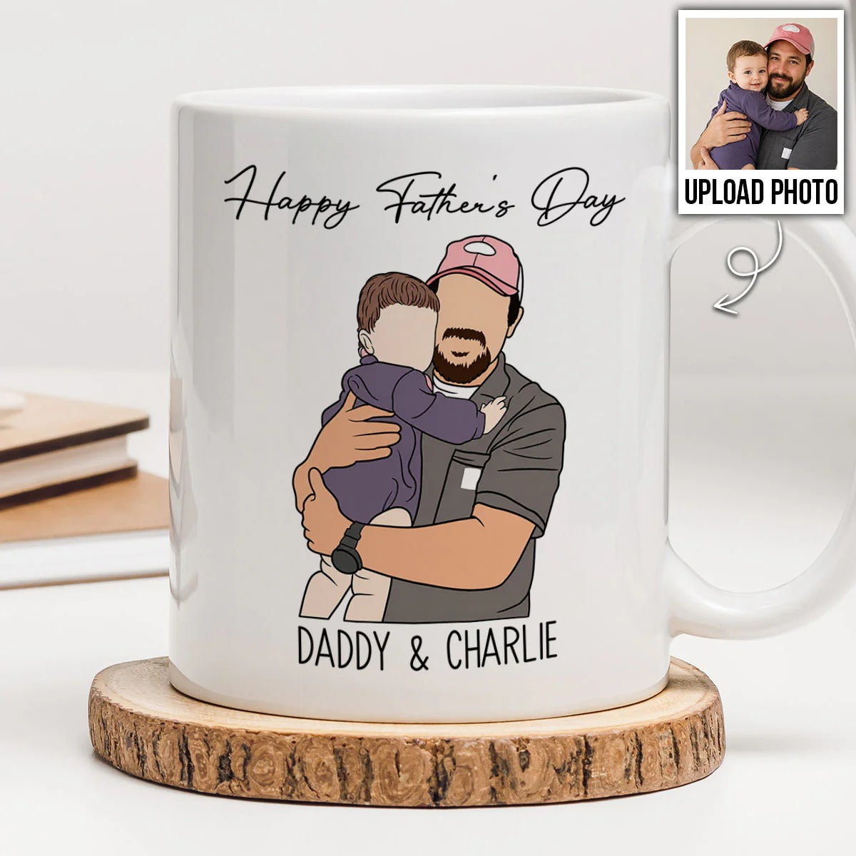 Faceless Portrait Style Best Dad Ever - Personalized Mug - Father's Day Gift For Dad, Husband