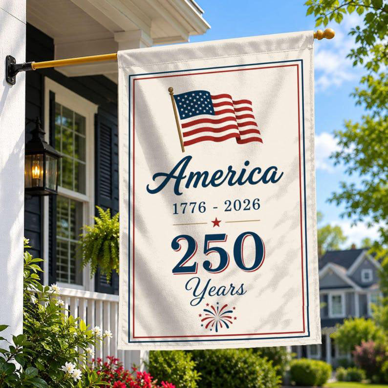 250 Years of America Banner, America 250 Garden Flag, 4th of July Decor